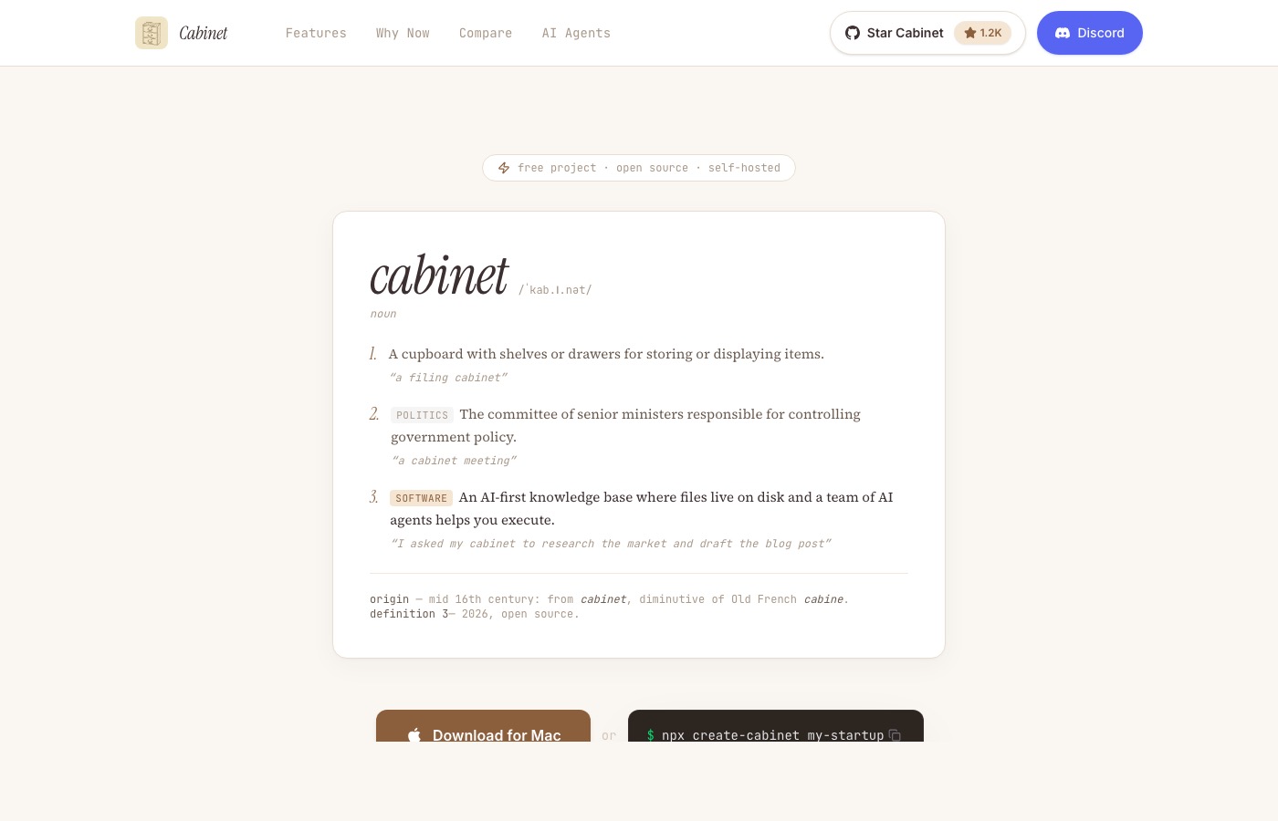 Cabinet public platform context screenshot