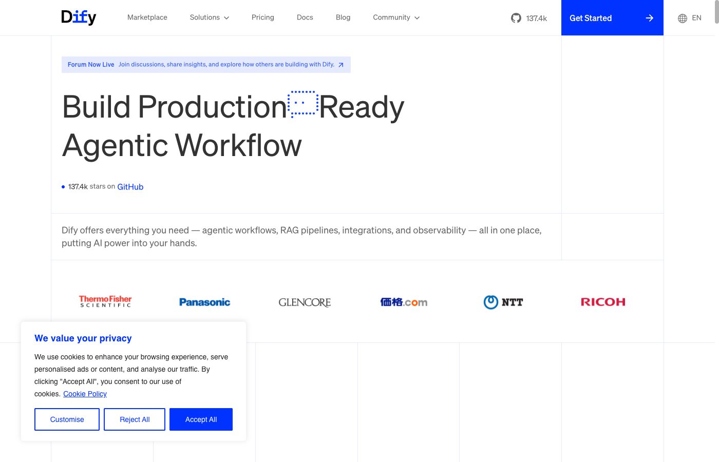 Dify public platform context screenshot