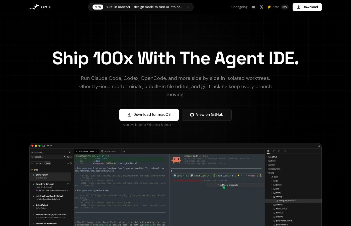 Orca public platform context screenshot
